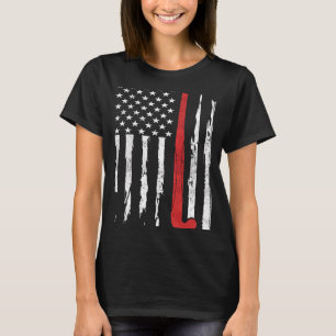American Flag Hockey USA Patriotic Frisbee 4. T-Shirt