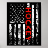 American Flag Hockey USA Patriotic Gift Poster (Vorne)