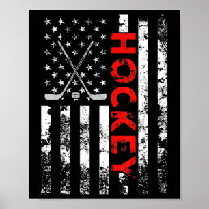 American Flag Hockey USA Patriotic Gift Poster