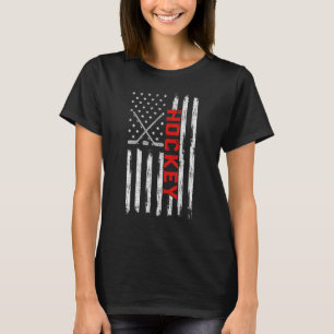 American Flag Hockey USA Patriotic Hockey 4. Juli T-Shirt