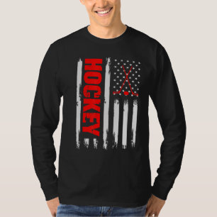 American Flag Hockey Usa Patriotic Sport Games Lov T-Shirt