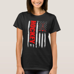 American Flag Hockey Usa Patriotic Sport Games Lov T-Shirt
