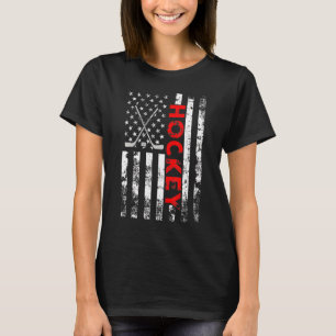 American Flag Hockey Usa Patriotic T-Shirt