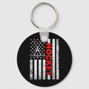 American Flag Hockey Usa Patriotic T - Shirt for W Schlüsselanhänger