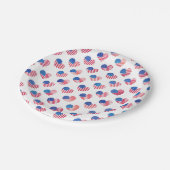 American Flag Hört Red White Blue Stars Streifen Pappteller (Schrägansicht)