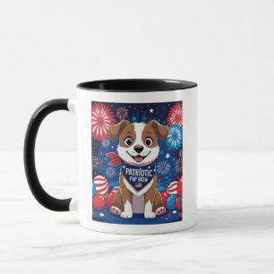 American Flag Hund "Patriotic Pup Brew" Geschenkgu Tasse