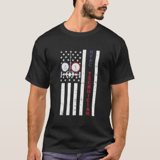 American Flag Hvac Technician Proud Usa Hvac Tech T-Shirt