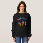 American Flag Ice Cream Cones Merica Ice Cream 4th Sweatshirt (Vorne ganz)