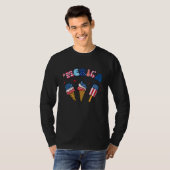 American Flag Ice Cream Cones Merica Ice Cream 4th T-Shirt (Vorne ganz)