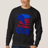 American Flag Ice Hockey  Apparel USA Flag Support Sweatshirt (Vorderseite)