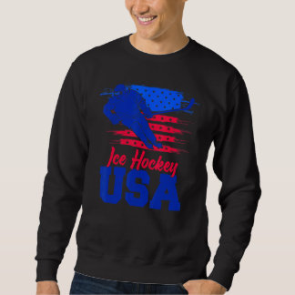 American Flag Ice Hockey Apparel USA Flag Support Sweatshirt