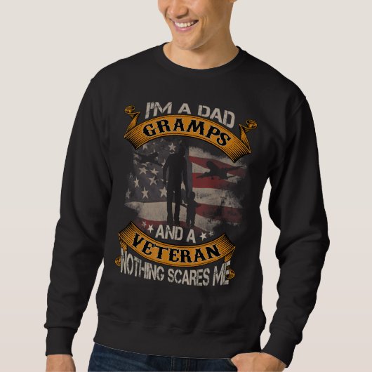 American Flag Ich bin Vater Gramps und Veteran 4. Sweatshirt (Vorderseite)