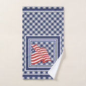 American Flag Illustration Red White Blue| Karos Badhandtuch Set (Handtuch)