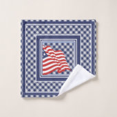 American Flag Illustration Red White Blue| Karos Badhandtuch Set (Waschlappen)