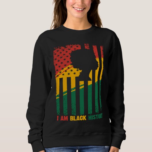American Flag I'm Black History Month for Men Wome Sweatshirt (Vorderseite)