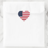 American Flag In Heart  Herz-Aufkleber (Tasche)