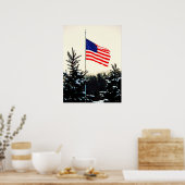 American Flag in Snow Poster (Küche)