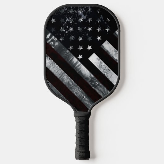 American Flag Industrial Grunge Pickleball Schläger (Vorderseite)