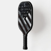 American Flag Industrial Grunge Pickleball Schläger (Links)
