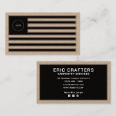 American flag inspired faux wood Business Card Visitenkarte (Vorne/Hinten)