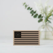 American flag inspired faux wood Business Card Visitenkarte (Stehend Vorderseite)