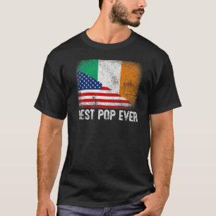 American Flag & Ireland Flag Bester Pop je Familie T-Shirt