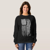 American Flag Jagd Fischer Jäger Männer Sweatshirt (Vorne ganz)