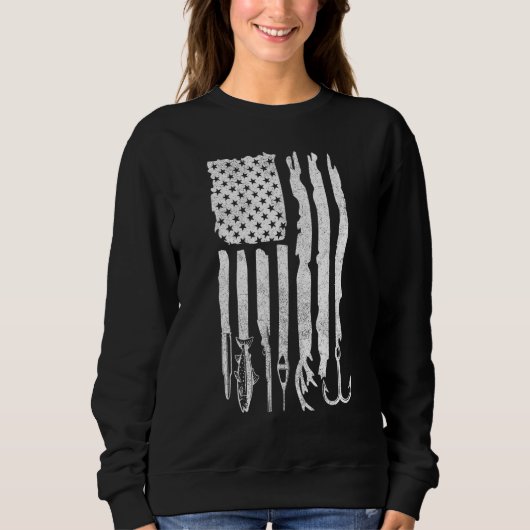 American Flag Jagd Fischer Jäger Männer Sweatshirt (Vorderseite)