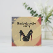 American Flag Junggeselinnen-Abschied Einladung (Stehend Vorderseite)