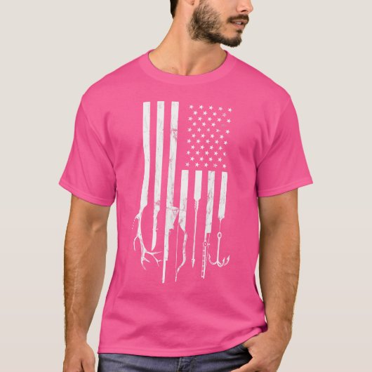 American Flag Junting Father's Day Man T-Shirt (Vorderseite)