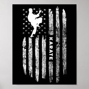 American Flag Karate Clothing - Karateka Vintag K Poster