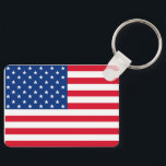 American Flag Keychain Gift Schlüsselanhänger<br><div class="desc">A classic American Flag decorates this keychain.</div>