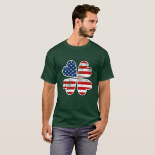 American Flag Kleeblatt Irish Flag St Patrick Day T-Shirt