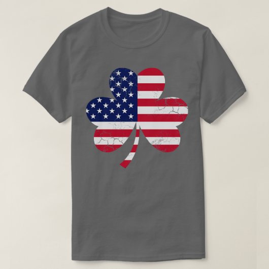 American Flag Kleeblatt Irish St Patricks Day T-Shirt (Design vorne)