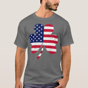 American Flag Kleeblatt Irish St Patricks Day T-Shirt