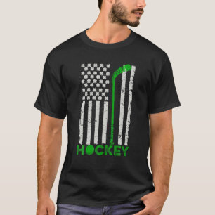 American Flag Kleeblatt Vintag Hockey St Patricks T-Shirt