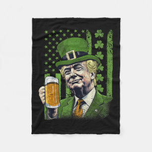 American Flag Kleeblatts Irish Trump St Patricks D Fleecedecke