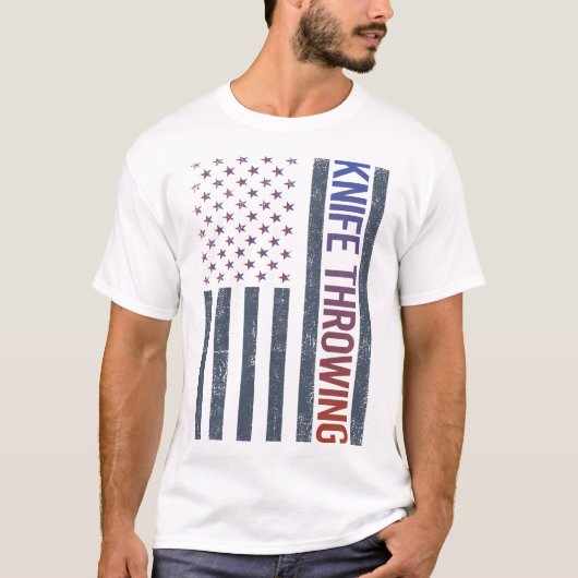 American Flag Knife Throwing Knife T-Shirt (Vorderseite)