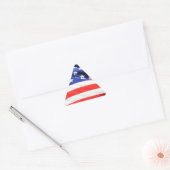 American Flag, können Sie Text hinzufügen und Foto Dreieckiger Aufkleber (Umschlag)