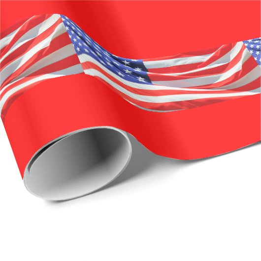 American Flag, können Sie Text hinzufügen und Foto Geschenkpapier (Rolleneckpunkt)