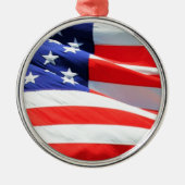 American Flag, können Sie Text hinzufügen und Foto Silbernes Ornament (Vorne)