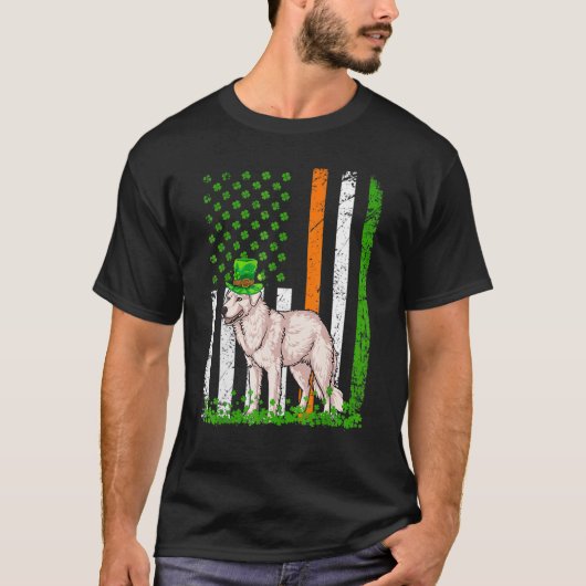 American Flag Kuvasz Dog St Patricks Day T-Shirt (Vorderseite)