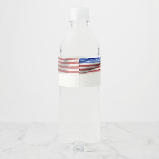 American Flag Label Wasserflaschenetikett (Rückseite)