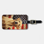 American Flag Labrador Gepäckanhänger (Vorderseite horizontal)