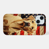 American Flag Labrador iPhone 15 Hülle (Rückseite (Horizontal))