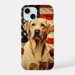 American Flag Labrador iPhone 15 Hülle