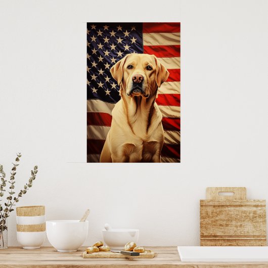 American Flag Labrador Poster (Küche)