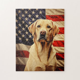 American Flag Labrador Puzzle