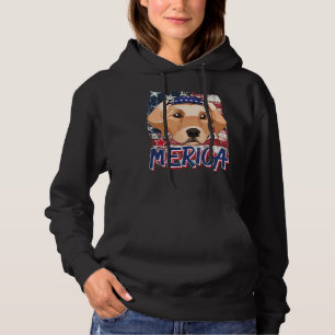 American Flag Labrador Retriever Merica 4th Jul Hoodie