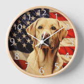 American Flag Labrador Uhr (Vorderseite)